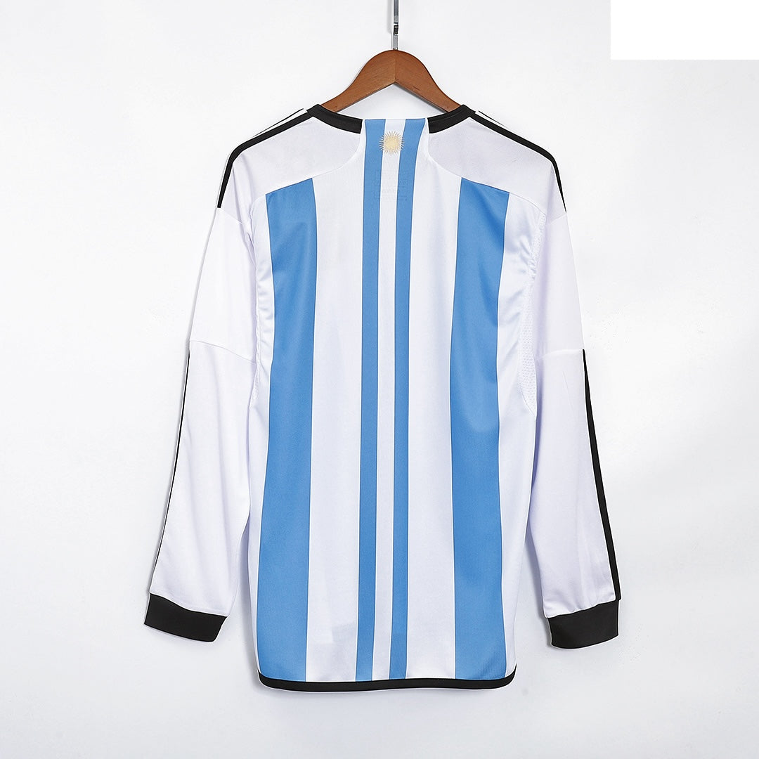 CAMISETA ARGENTINA LOCAL 3 ESTRELLAS MANGA LARGA 2022 - La Casa del Fútbol