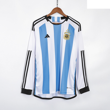 CAMISETA ARGENTINA LOCAL 3 ESTRELLAS MANGA LARGA 2022 - La Casa del Fútbol