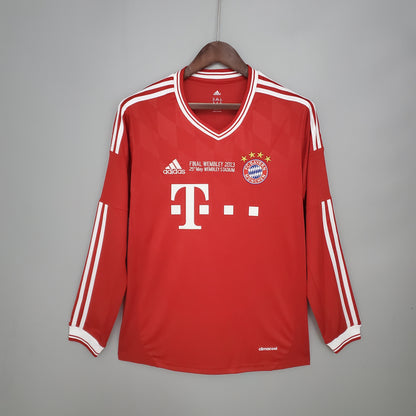 BAYERN MUNICH CHAMPIONS LEAGUE HOME LONG SLEEVE RETRO SHIRT 13/14