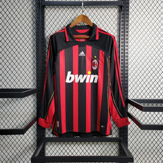 AC MILAN HOME LONG SLEEVE RETRO SHIRT 06/07