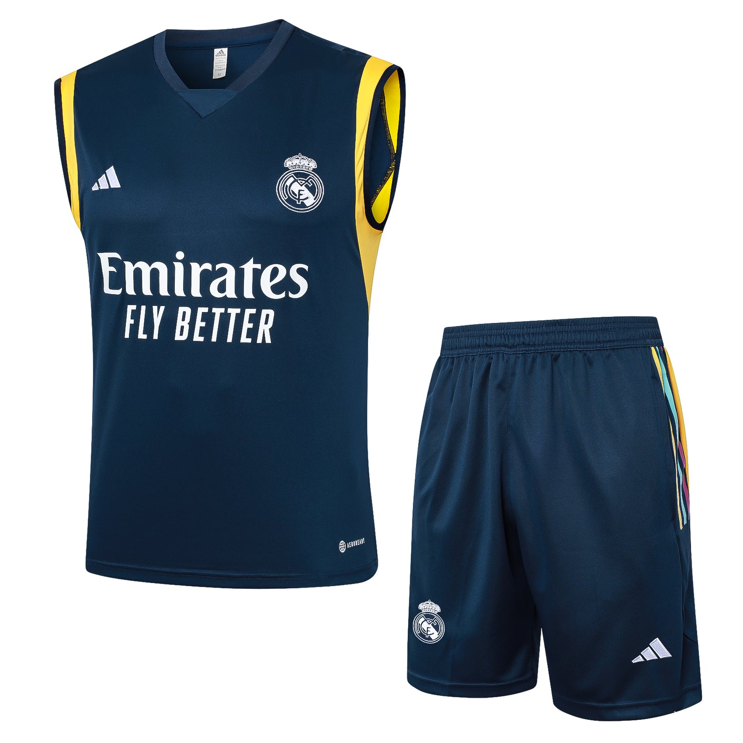 KIT ENTRENAMIENTO SIN MANGAS REAL MADRID 23/24