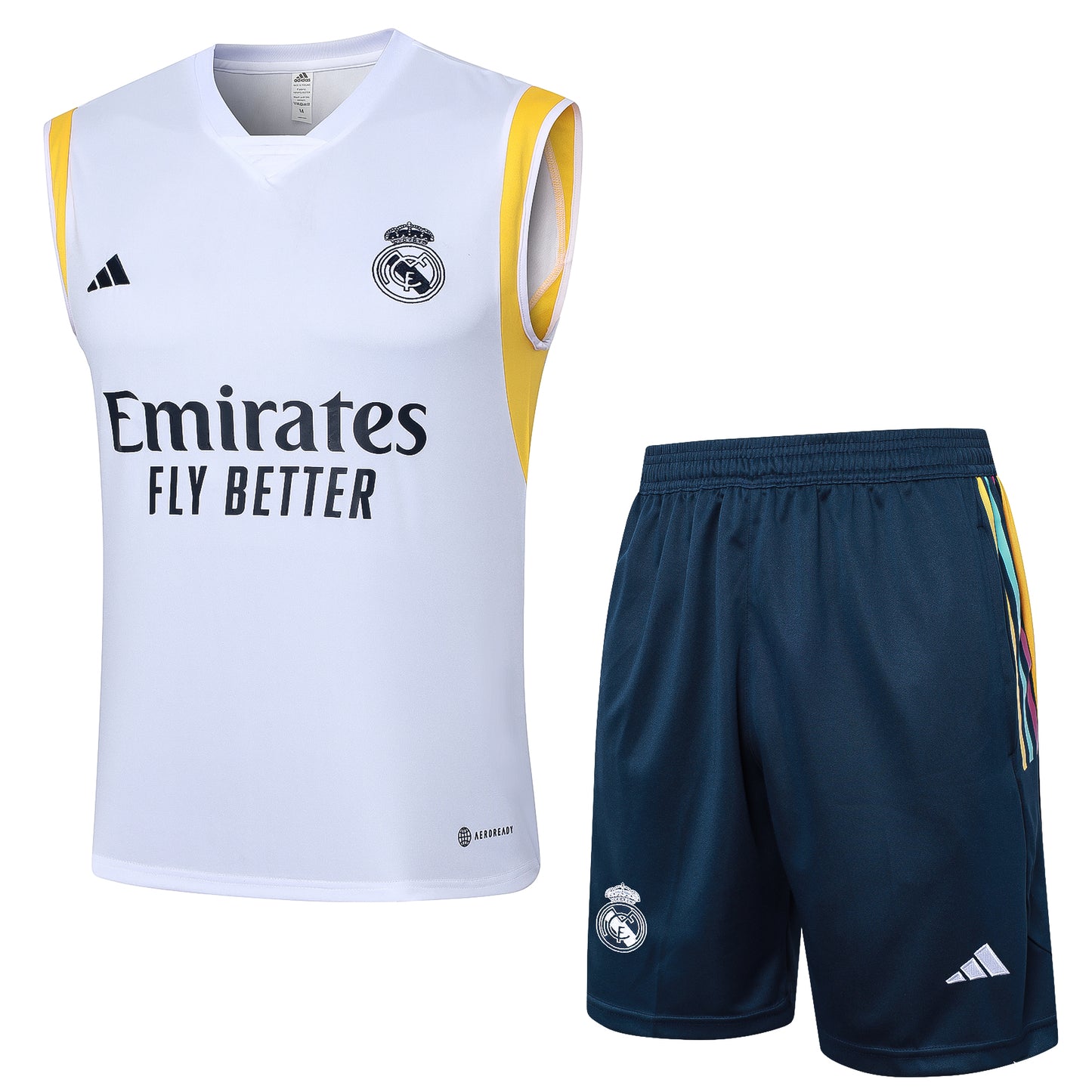 KIT ENTRENAMIENTO SIN MANGAS REAL MADRID 23/24