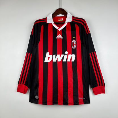 CAMISETA RETRO AC MILAN LOCAL MANGA LARGA 09/10